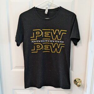 Star Wars Bella Canvas Flecked Pew Pew Graphic Tee Black Rainbow Size Small